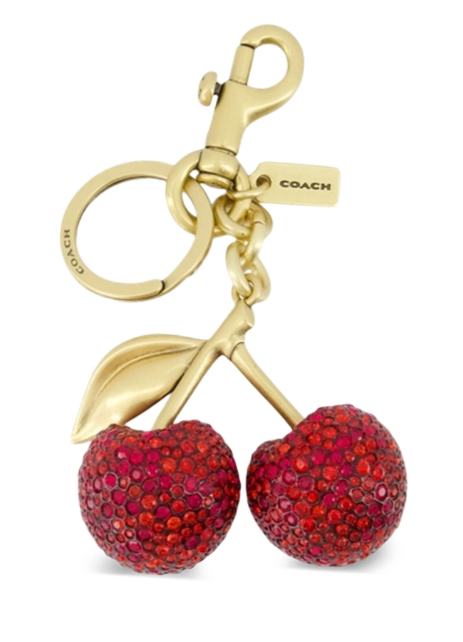 bag charm cerises en cristaux coach 