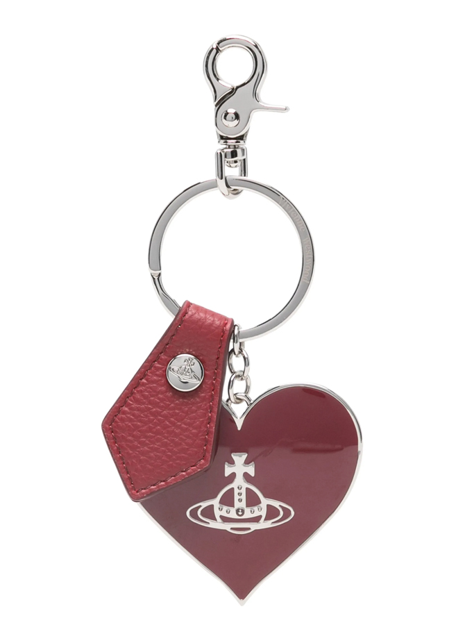 bag charm en forme de cœur en veau et métal vivienne westwood 