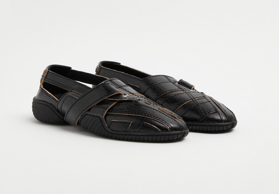 sneakerinas en cuir noir à sangles miista 