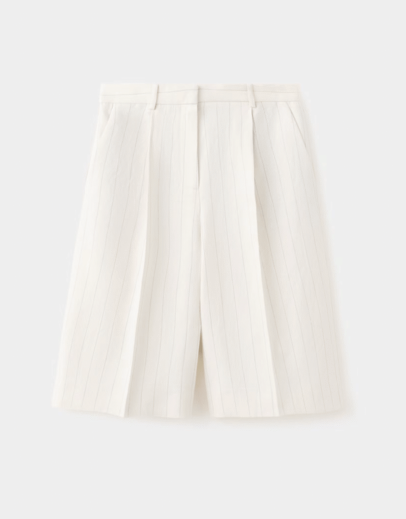 bermuda en lin blanc tendance printemps-ete 2026 mango