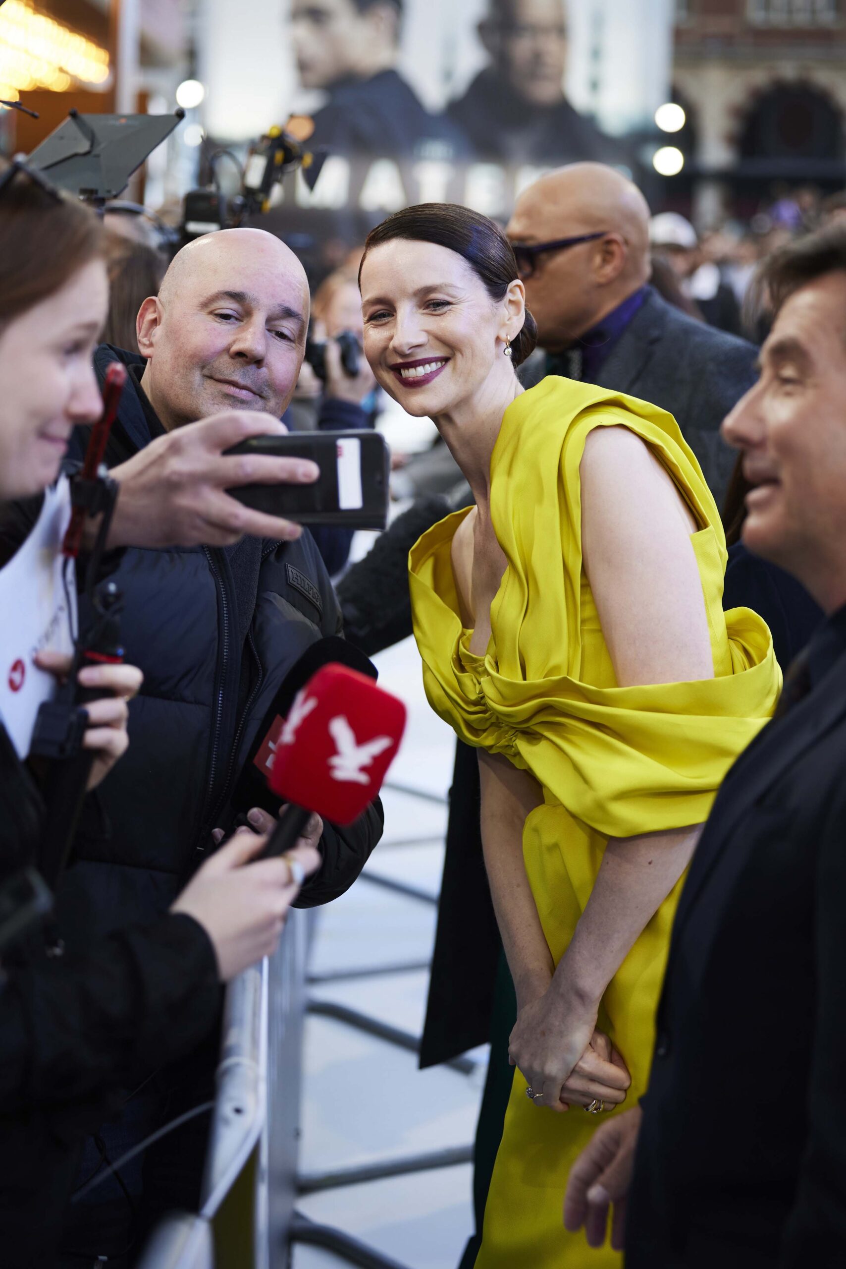 Caitriona Balfe, star of Outlander and The Amateur with Rami Malek.
