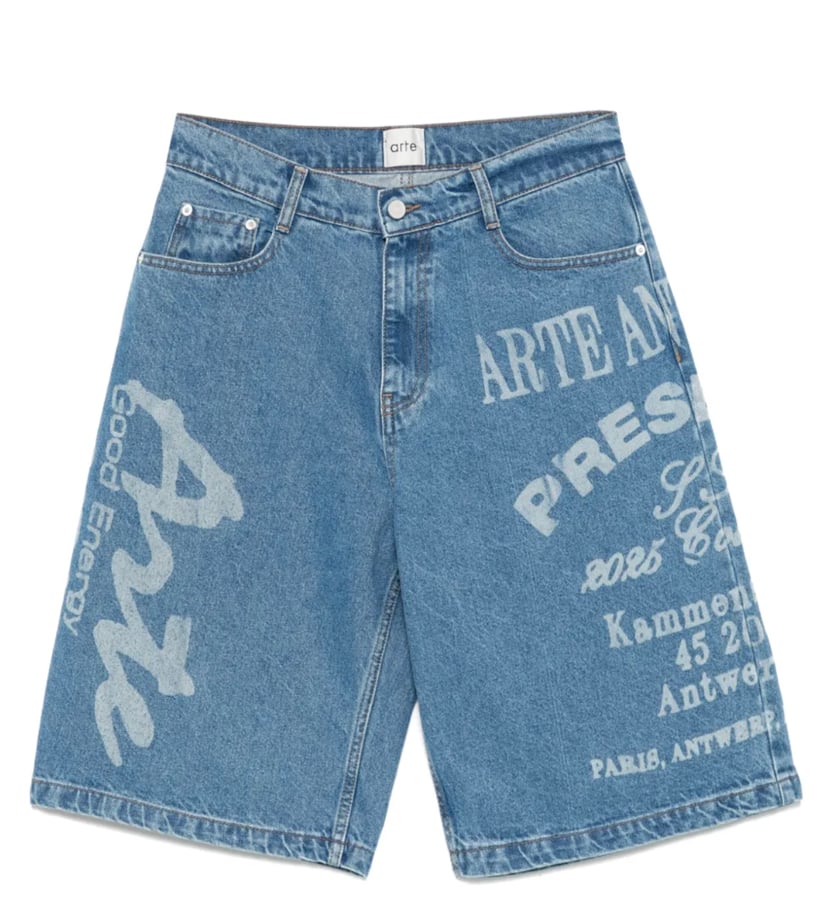 Printed denim bermuda shorts Arte