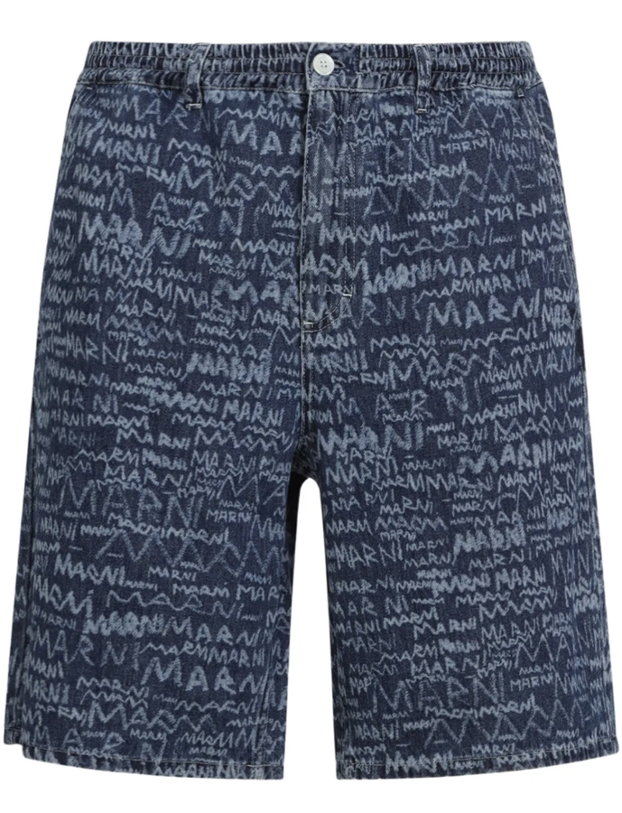 Printed denim Bermuda, Marni 