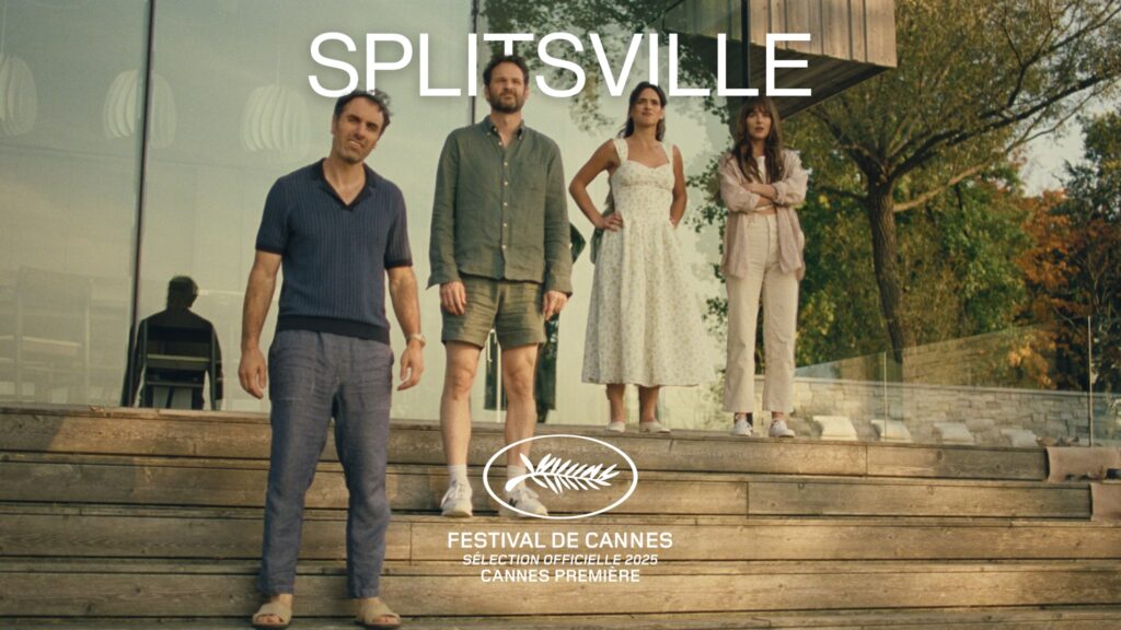 Michael Angelo Covino, Dakota Johnson, Nicholas Braun et Adria Arjona dans le film Splitsville.