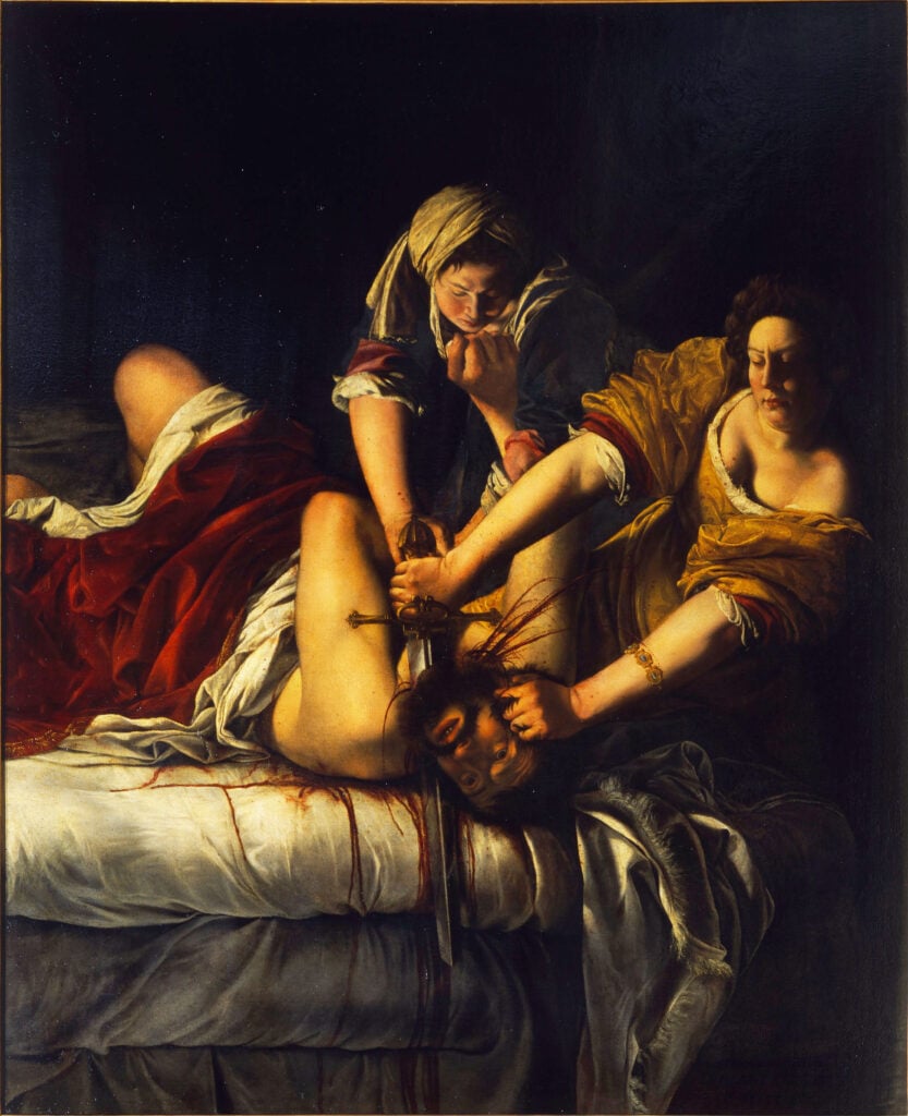 Tableau Artemisia Gentileschi, Judith décapitant Holopherne (1612-1613). 
