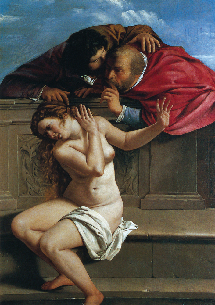 Tableau Artemisia Gentileschi, Suzanne et les vieillards (1610). 