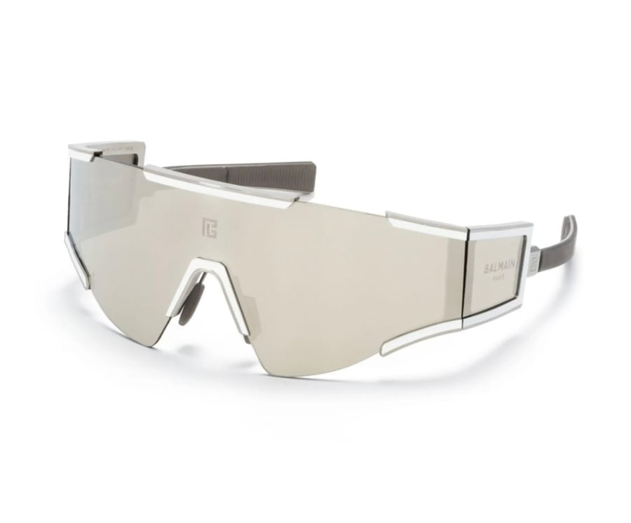 lunettes masques en titane grises balmain
