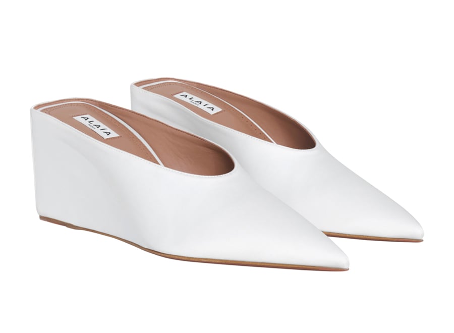 mules pointues satin blanc alaia