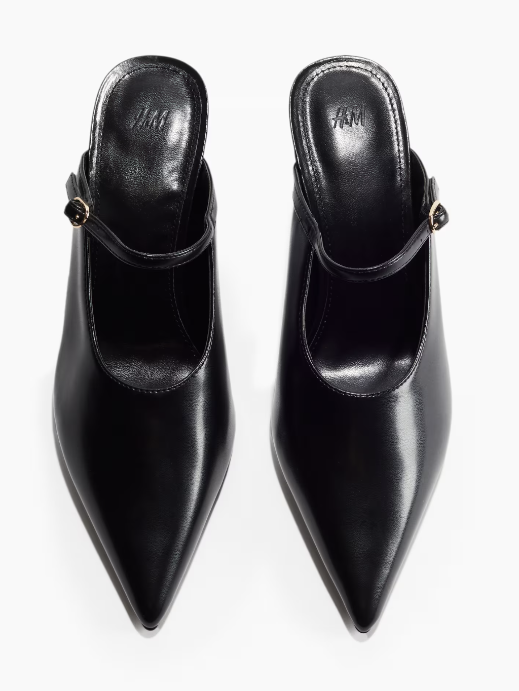 mules noires talon haut à sangle h&m