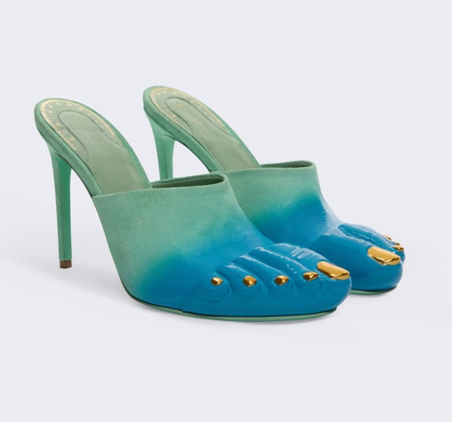 mules talon haut bleues orteils schiaparelli