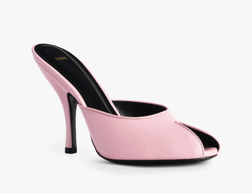 mules ouvertes en cuir rose tendance jude