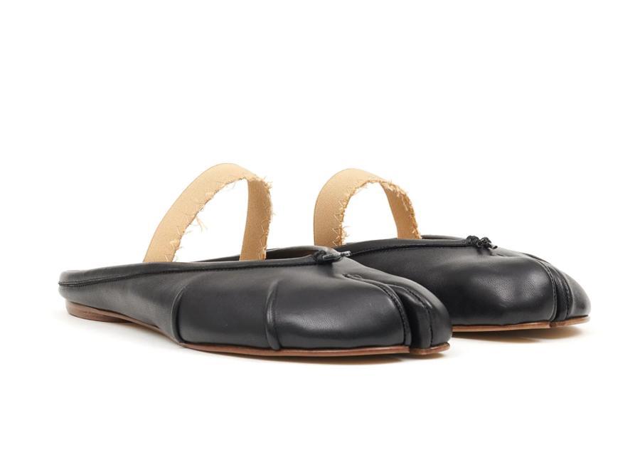 mules tabi en cuir noir tendance maison margiela