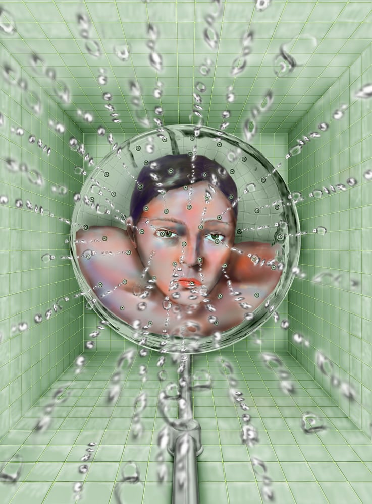 Peinture de l'artiste Louisa Gagliardi, Deluge (2022), exposition musée Lugano