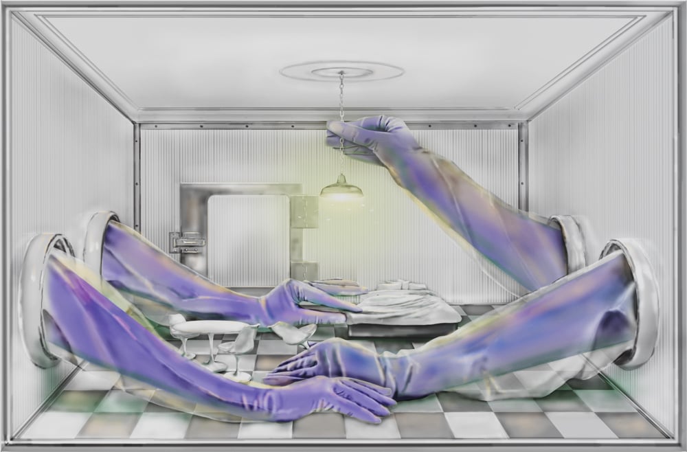 Peinture de l'artiste Louisa Gagliardi, Chaperons (2023) 