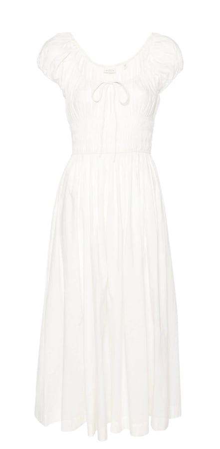 robe blanche mi-longue en coton
