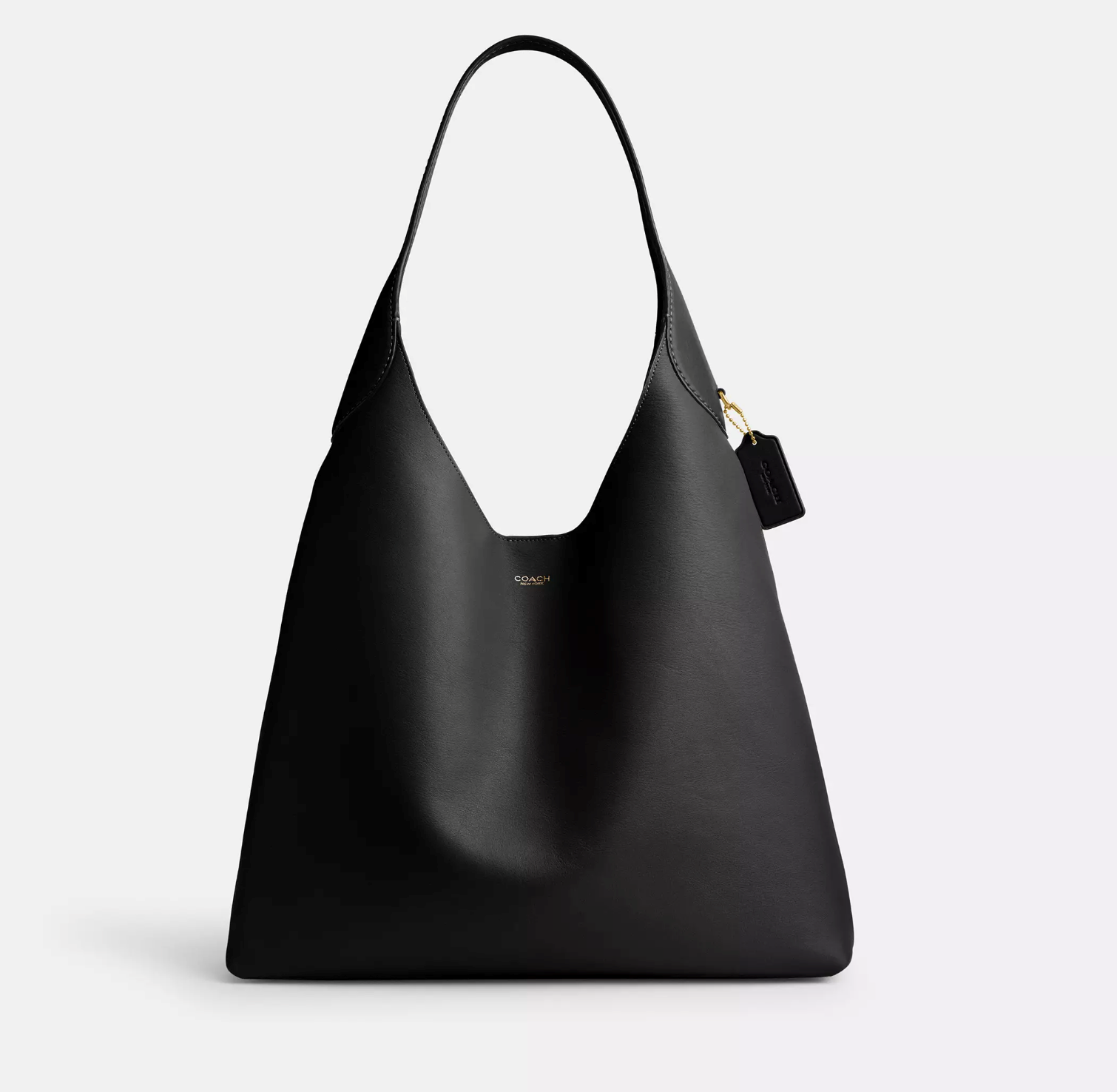sac porté épaule en cuir noir modèle brooklyn de coach 