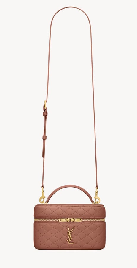 sac vanity en cuir rose saint laurent y2k