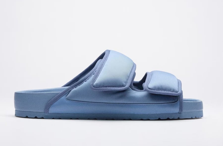 sandales à scratch birkenstock en nylon bleu
