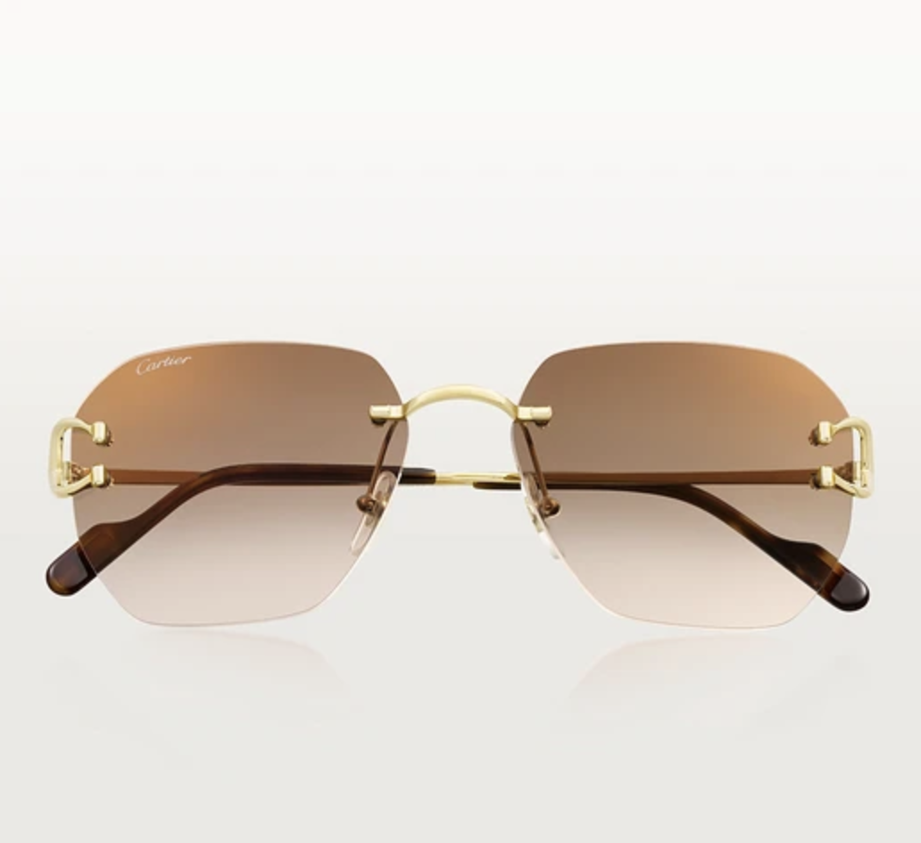lunettes de soleil aviateur vintage monture métallique cartier