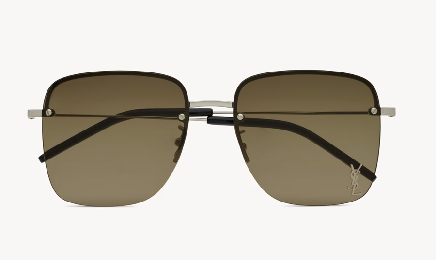 lunettes de soleil aviateur verres fumés monture carrée saint laurent