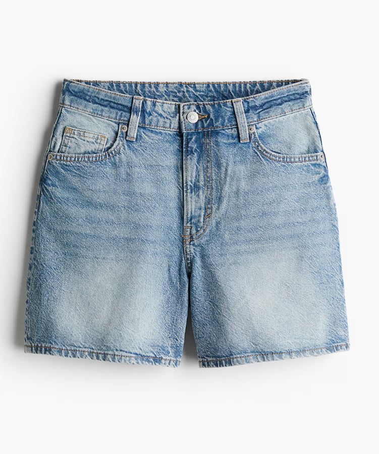 short denim délavé h&M