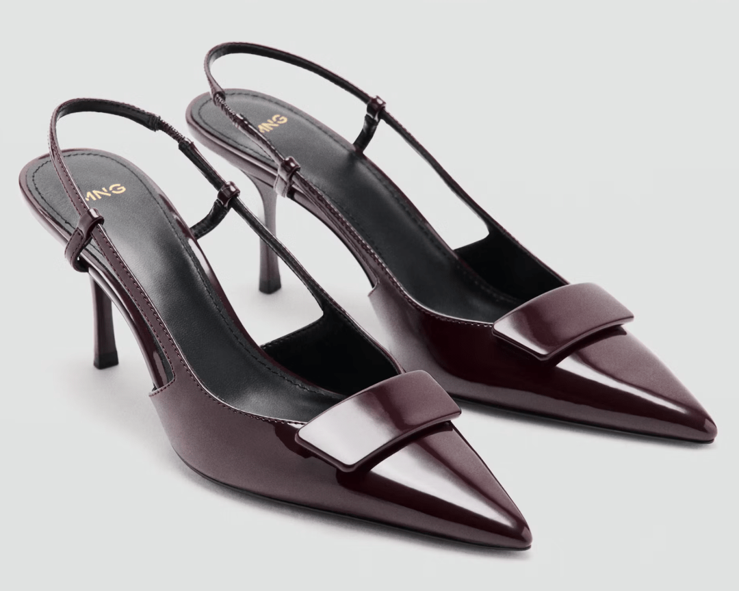 slingbacks en cuir verni mango tendance printemps-ete 2026