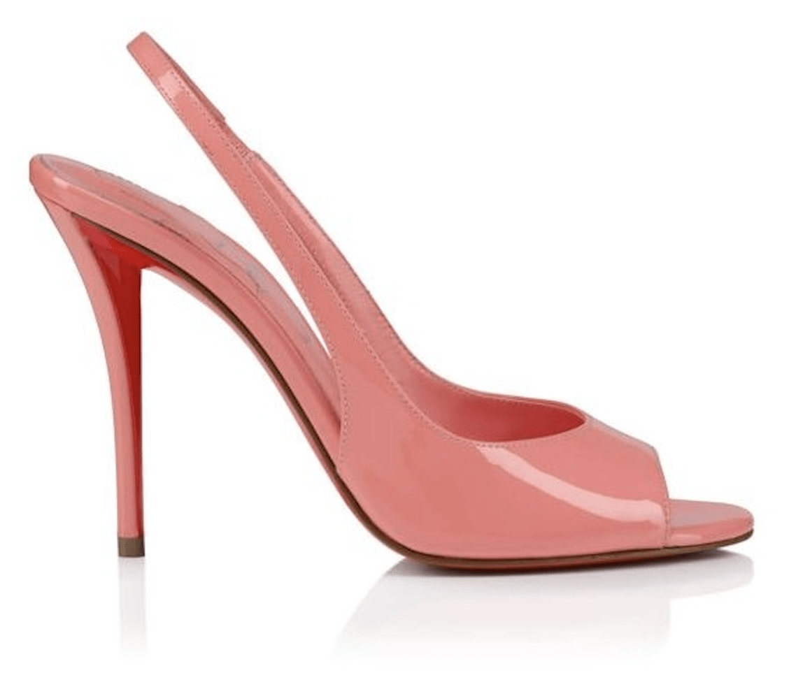 slingbacks ouvertes devant en cuir verni rose tendance printemps-ete 2026 christian louboutin