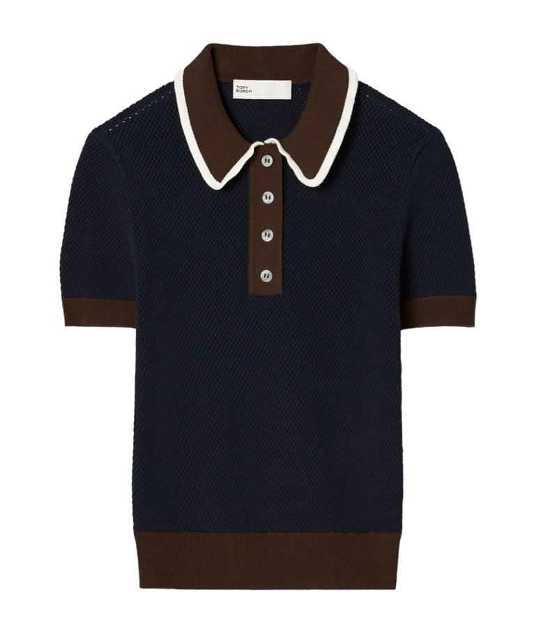 polo manches courtes sportswear en maille tory burch