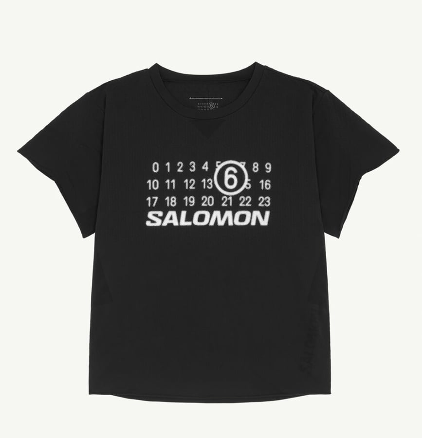t-shirt en nylon noir salomon x mm6 maison margiela