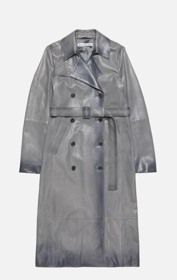 trench en cuir gris tendance acne studios