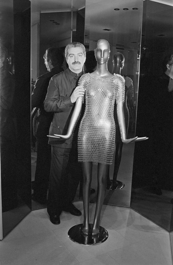 paco rabanne robe maille métallique