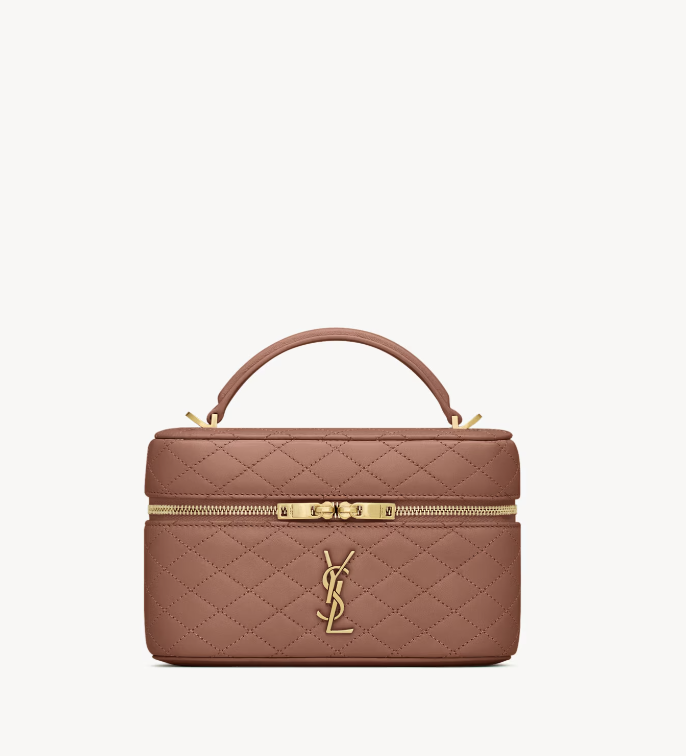 sac en cuir rose gaby vanity saint laurent