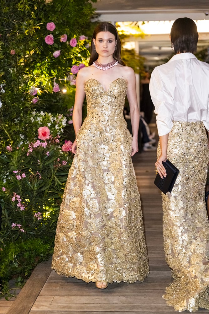 robe haute couture dorée et brodée
