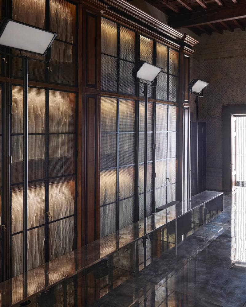 Le Palazzo Settimanni, décor du défilé qui réunit les archives de la maison.