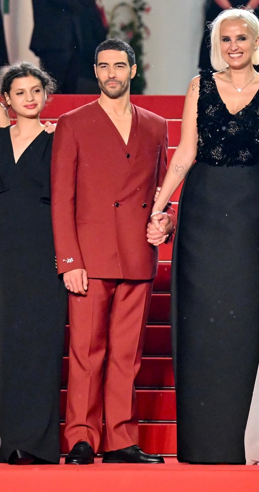 Tahar Rahim en Louis Vuitton pour le film de Julia Ducournau à Cannes 2025.