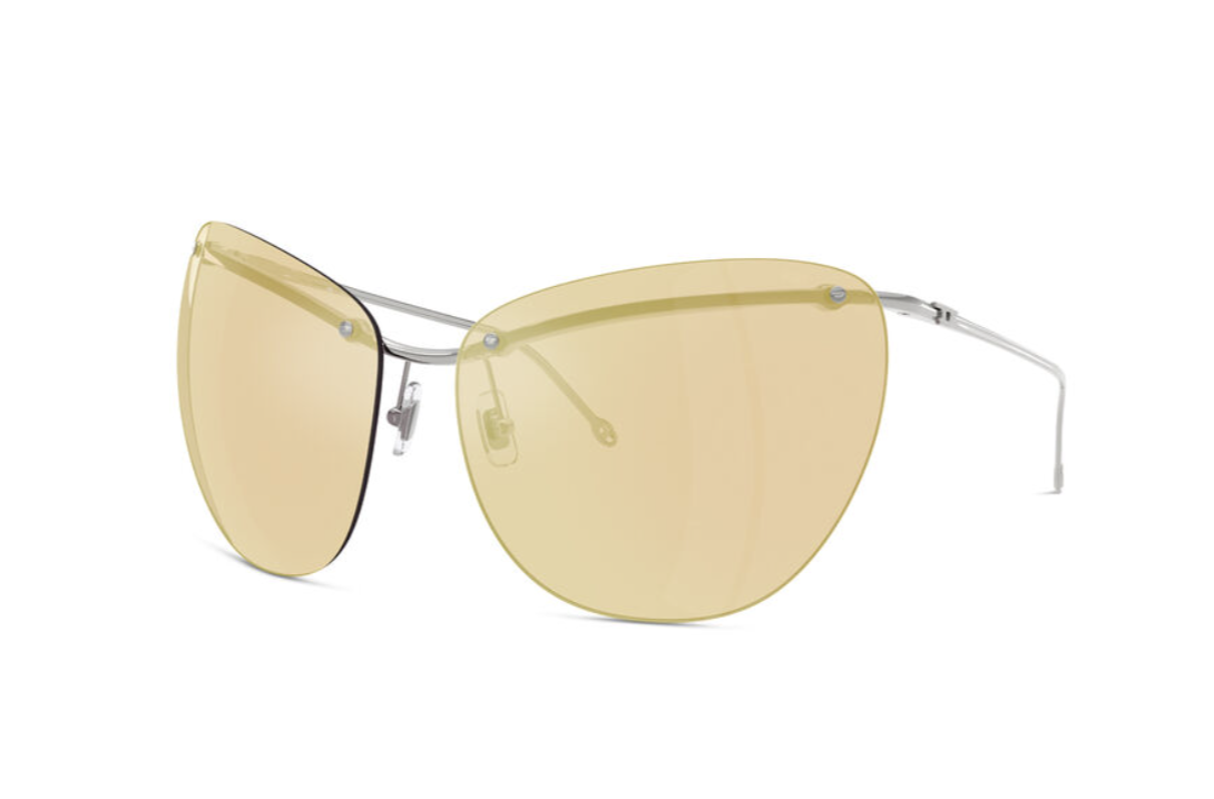 lunettes de soleil oversize sans monture et aux verres jaunes diesel