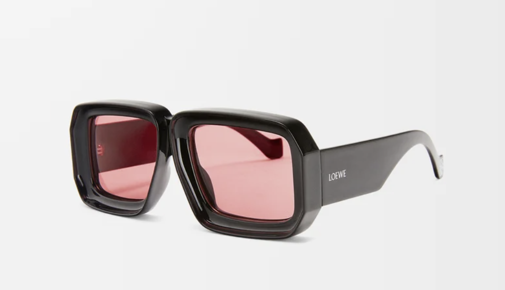 lunettes de soleil à monture carrée et verres roses loewe