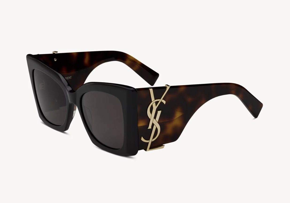 lunettes de soleil écaille à monture carrée saint laurent