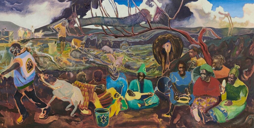 Michael Armitage, “Dandora (Xala, Musicians)” (2022).