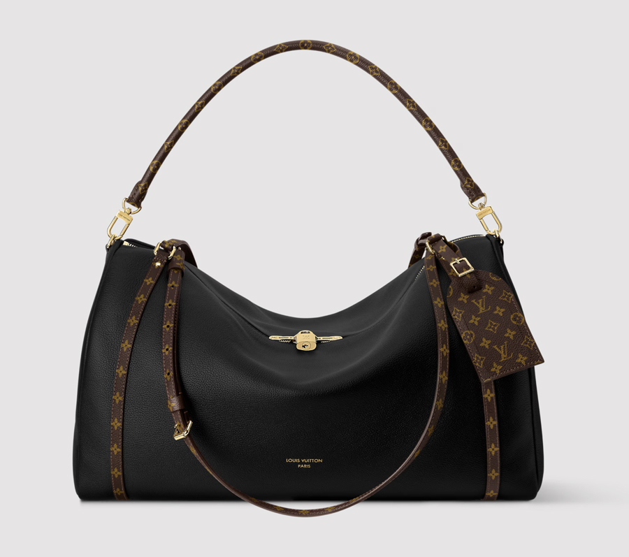 black leather bag trend monogram louis vuitton fall 2025