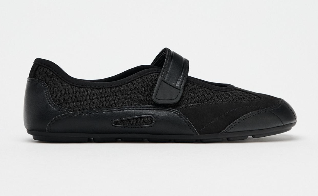 sneakerina noires à scratch zara