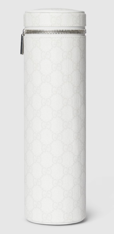 étui à balles de tennis en cuir blanc gucci