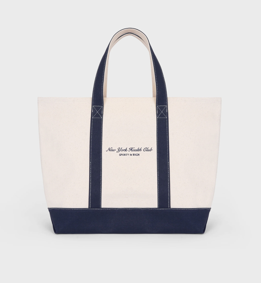 tote bag bleu et blanc sporty & rich