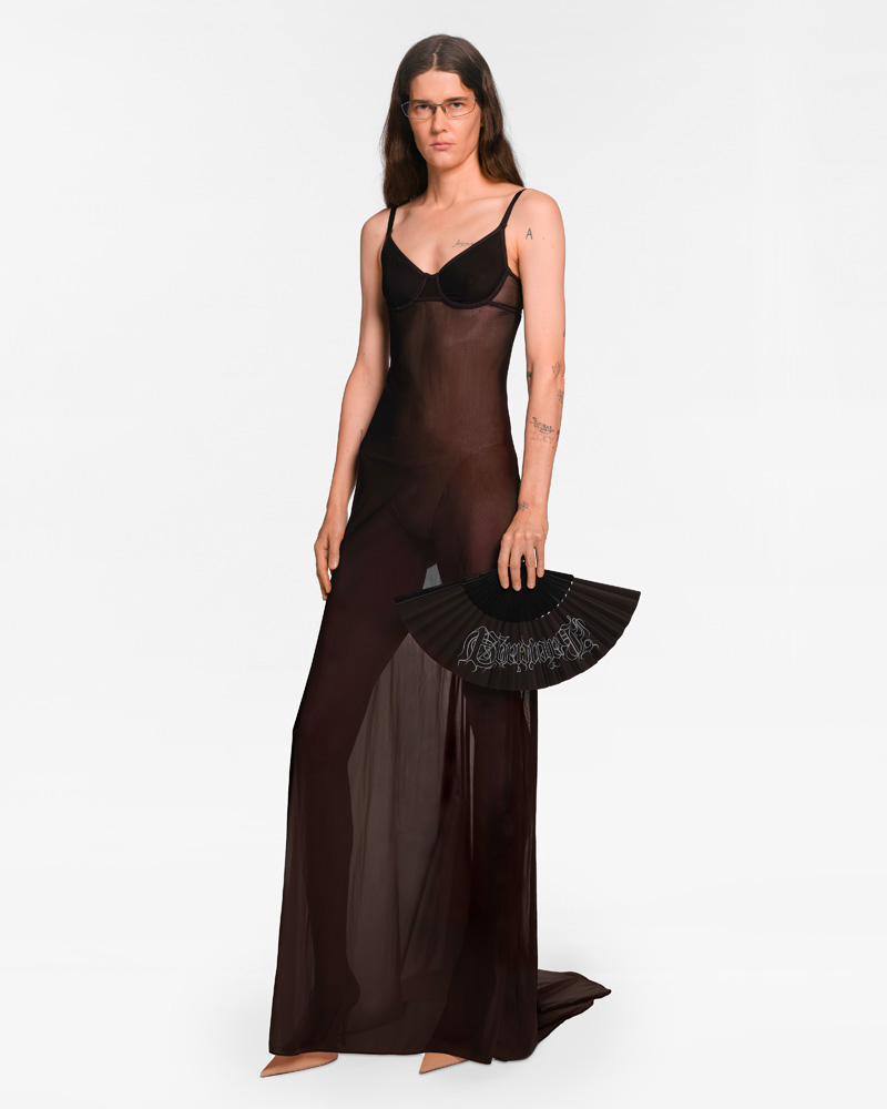 Balenciaga black tulle dress