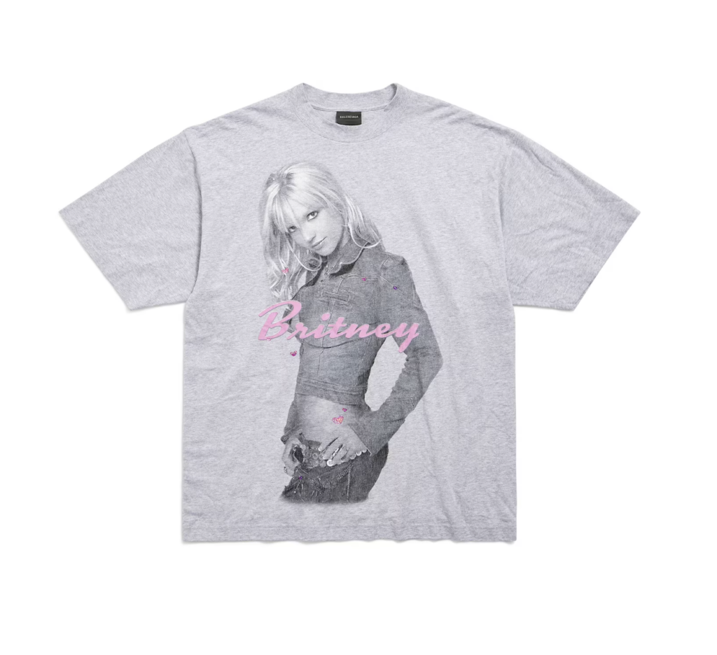 t-shirt gris britney spears x balenciaga