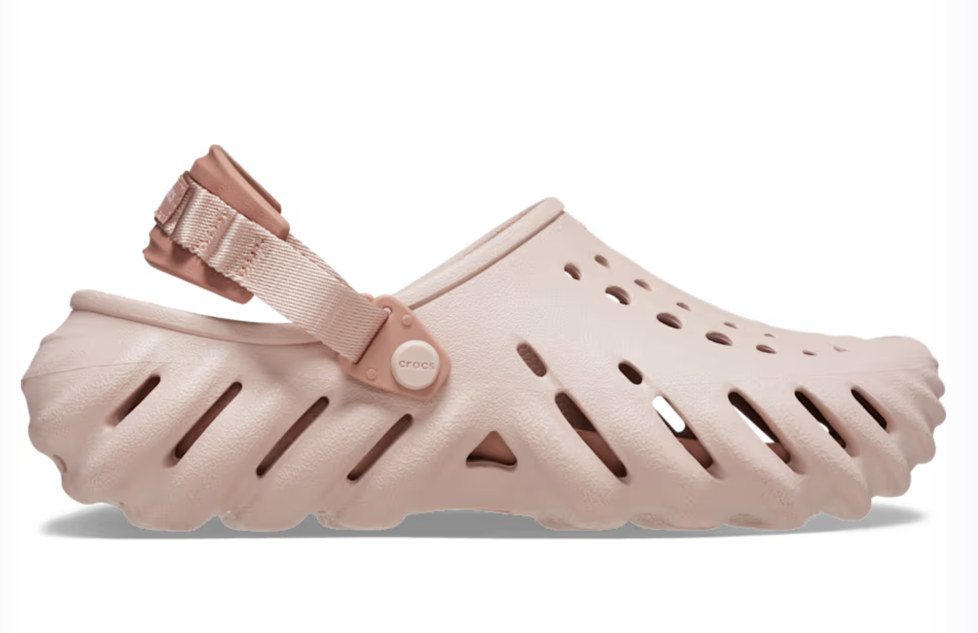 crocs à sangle en caoutchouc rose 