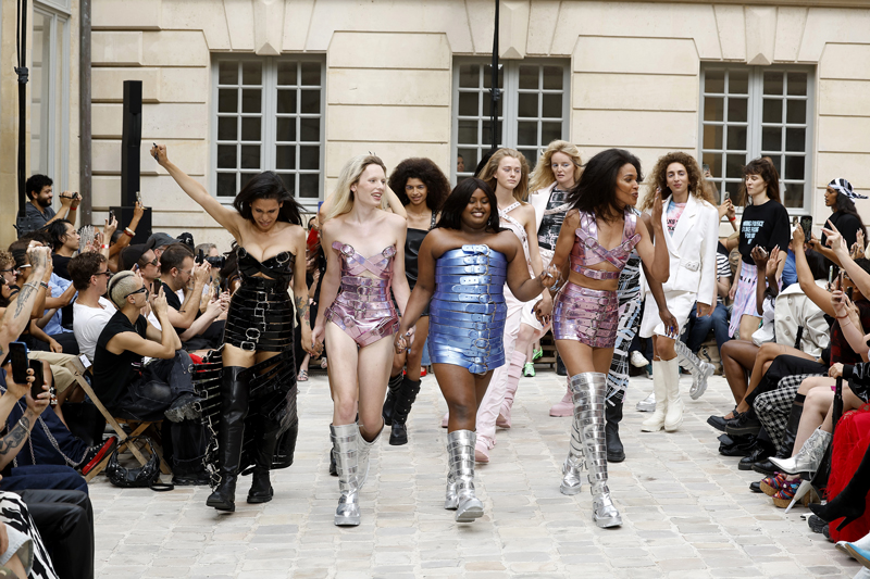 A cast of all-trans models at the Jeanne Friot Spring/Summer 2026 show