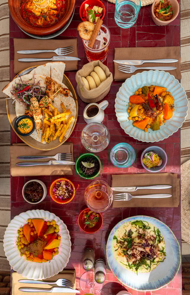 The menu of the Darkar restaurant in Marrakech