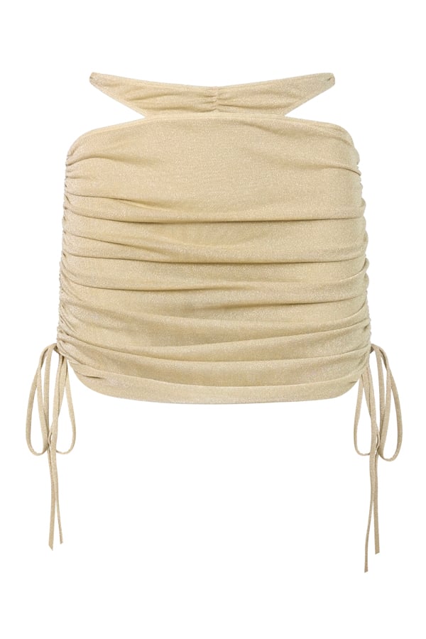 mini jupe froncée en lurex supriya lele x mango