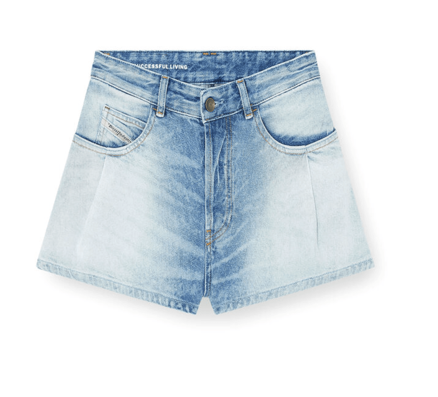 short en denim délavé tendance printemps-ete 2026 diesel